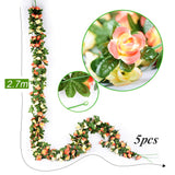 1 x RAW Customer Returns VINFUTUR 5 250cm Artificial Flower Garland Roses Artificial Rose Garland Hanging Rose Vine for Wedding Home Garden Decoration - RRP €19.66