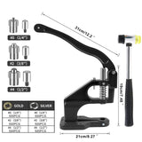 1 x RAW Customer Returns HYEIOL Eyelet Press with Hammer, 3 Interchangeable Punching Dies 6 10 12 mm and 3000 Eyelets, Eyelet Pliers Set for Fabrics Leather Tarpaulins and Plate Grommets Snap Buttons Rivets - RRP €56.99