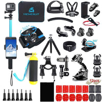 1 x RAW Customer Returns Homesuit Action Camera Accessory Kit 60-In-1 for GoPro Hero 12 11 10 9 8 7 6 5 Session 4 3 3 2 1 Black Silver Insta360 GO 2 SJ4000 SJ5000 SJ6000 DJI OSMO Action DBPOWER AKASO Xiaomi Yi APEMAN Blue - RRP €37.3