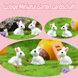 1 x RAW Customer Returns Tydezjl 100pcs Miniature Rabbit Figurine, Mini Rabbit Garden Decoration Moss Landscape, Mini Resin Rabbit Easter Decoration DIY Rabbit Cake Topper, Small Bunny Ornaments for Garden Farm Office - RRP €14.11