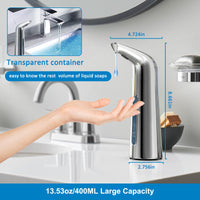 1 x RAW Customer Returns POPOLAT Automatic Soap Dispenser, 400ML Electric Soap Dispenser with Sensor, IPX6 Waterproof Touchless Automatic Soap Dispenser for Bathroom, Kitchen, Hotel, Restaurant Silver - RRP €23.18