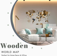 1 x RAW Customer Returns Wooden World Map 3D Art Large Wall Decor - Size M, L, XL Any Occasion Gift Idea - Wall Art For Home, Kitchen or Office M 120x62 cm , COFFEE  - RRP €117.0