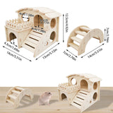 1 x Brand New CANRNYACBZ Wooden Hamster House Wooden Hut for Small Animals Wooden Dwarf Hamster Toy Wooden Hamster Accessories Hamster House, for Home, DIY, Deck 2 Pieces  - RRP €18.0