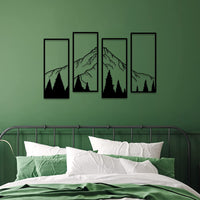 1 x RAW Customer Returns ruelen 4 Pieces Metal Mountain and Forest Wall Decorations Line Drawing Wall Art Minimalist Wall Decor Rustic Nature Home Wall Art Sculpture Office Living Room Bedroom - RRP €27.99