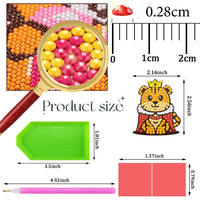 17 x Brand New Yolistar 24 Pieces Diamond Painting Pictures Children, 5D Diamond Painting Set, DIY Diamond Painting Crocodile and Tiger Stickers, DIY Cartoon Diamond Sticker Kit for Boys and Girls - RRP €346.8