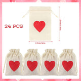 49 x Brand New 24 pieces small burlap bags with drawstring small heart bags with drawstring jute bags small bags for birthday jewelry DIY wedding party - RRP €394.45