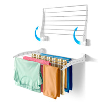 1 x RAW Customer Returns Step Up Vertical Wall Mounted Folding Drying Rack 70cm White - RRP €70.28