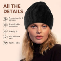 1 x RAW Customer Returns ZRUHIG Bluetooth hat, winter hat with removable integrated microphone and HD stereo speakers, unisex winter knitted hat, music headphones, gifts for men, women, Christmas black ... - RRP €21.99