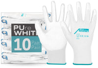 1 x RAW Customer Returns ACE PUre White work gloves - 10 pairs of sensitive protective gloves for work - EN 388-07 S pack of 10  - RRP €18.97