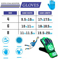 1 x RAW Customer Returns YSCARE Soccer Goalkeeper Gloves for Boys Kids Children Adult Football Goalkeeper Gloves Protection Super Grip Palms for Junior Practice Green, 6  - RRP €10.24