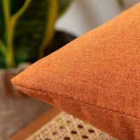 1 x RAW Customer Returns MIULEE 2 Pieces Cushion Covers Soft and Durable Cushion Covers in Polyester Faux Linen Elegant Washable for Sofa Modern Home Office 45X45 CM Orange - RRP €16.63