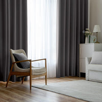 1 x RAW Customer Returns MIULEE Indoor Blackout Curtains 2 Pieces, Modern Gray Curtain for Living Room, Window Blackout Curtain Bedroom Living Room, Indoor Thermal Insulated Curtains with Rings, 2x 140x260 CM - RRP €39.77