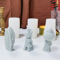 2 x RAW Customer Returns Silicone mold candle 3D Buddha silicone molds candle molds DIY Buddha candle molds 3D Buddha casting mold DIY 3D Buddha figures candles casting mold for soap candles making crafts ornaments 4 pieces  - RRP €43.6