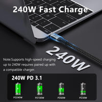 1 x RAW Customer Returns GELRHONR 240W USB C to USB C Cable, USB 4.0 Type C Charging Cable Fast Charging 40Gbps Data Transfer, 8K 60Hz 4K 120Hz Video, Compatible with Thunderbolt 3, Hub, SSD, Docking 0.2M  - RRP €18.13