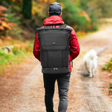 1 x RAW Customer Returns JANSBEN Backpack Men Women Bicycle Backpack Waterproof Large 30l Multifunctional with Laptop Compartment Shoe Compartment for Work University Travel Day Trips Hiking Tour Training Mountaineering Rolltop School - RRP €42.99