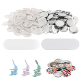 1 x RAW Customer Returns Dyna-Living 200 pieces button blanks, make your own buttons, badge button pin kit, DIY pin buttons set with safety pin, plastic base spring pin 25mm 0.98in  - RRP €33.99