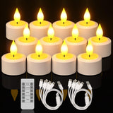 1 x RAW Customer Returns Yme LED Tea Lights Rechargeable with Timer, Pack of 12 Electric Tea Lights LED Candles Rechargeable Flickering with Remote Control Timer Function for Room Living Room Halloween Pumpkin Christmas Party Decoration - RRP €31.7