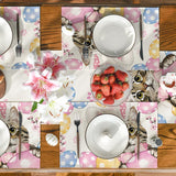 25 x Brand New Artoid Fashion Cat Easter Eggs Easter Set of 4 Placemats, 30x45cm Spring Banquet Table Mats Washable Placemats Kitchen Party Decoration - RRP €190.0