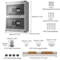 1 x RAW Customer Returns EYPINS distribution box surface-mounted 2-row 24 modules, fuse box surface-mounted IP65 damp room surface-mounted distributor, sub-distribution surface-mounted with all-round seal for garden or outdoor areas - RRP €32.17