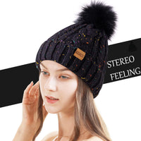 1 x Brand New REDESS Women s Winter Bobble Beanie Hat with Warm Fleece Lined, Thick Slouchy Snow Knit Skull Ski Cap - RRP €18.7