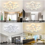 1 x RAW Customer Returns BAYHT Smart Dimmable LED Ceiling Light, Compatible with Alexa Google Home, Flower Ceiling Light for Living Room Bedroom, Modern Ceiling Lighting, Large Chandelier 5 Heads 63cm 45W - RRP €90.74