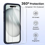 1 x RAW Customer Returns ORNARTO for iPhone 15 case with camera protection and 2 protective films, liquid silicone  case iPhone 15 6.1 inch with camera protection, shockproof iPhone 15 protective case with microfiber - midnight blue - RRP €18.14