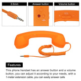 1 x Brand New sourcing map 2Pack 3.5mm Retro Telephone Handset Phone Receiver MIC Microphone Speaker Anti-receiver for Microphone Speaker Orange Blue - RRP €26.4