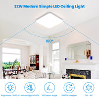 1 x RAW Customer Returns Toolight LED ceiling light 32W 3600LM, square ceiling lamp 4500K, IP54 modern bathroom lamp, ceiling lighting white for bathroom, hallway, kitchen, bedroom, balcony, ultra thin, 25 H3cm - RRP €21.01