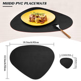 1 x RAW Customer Returns Washable placemats and coasters, wipe-clean leather placemats, heat-resistant double-sided placemats, set of 4, non-slip placemats, faux leather black and red . - RRP €20.05