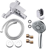 1 x RAW Customer Returns VOLTGY- Shower and Bathtub Faucet with Shower Head, Hose and Adjustable Support. Single-lever shower with Double outlet. - RRP €44.59