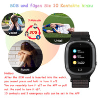 1 x RAW Customer Returns PTHTECHUS Kids GPS Smart Watch, Smartwatch Phone with GPS Tracker SOS Cellphone Touch Screen Pedometer Game Camera Voice Chat Alarm Clock Sports Watch for Boys Girls Student Christmas Gift - RRP €33.91