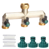 1 x RAW Customer Returns Distributor with tap 3-way distributor with 3 4 tap 3-way distributor made of brass, water distributor on tap - RRP €26.99