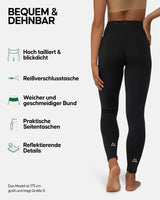 1 x RAW Customer Returns DANISH ENDURANCE High Waist Sports Leggings, Pants for Gym, Fitness and Yoga, Non-Transparent, for Women, Black, M - RRP €29.95