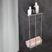 1 x RAW Customer Returns Womamny Extendable Towel Rail, 37-65 cm Towel Rack with 3 Towel Hooks, Stainless Steel Bath Towel Holder, Towel Storage Bathroom with Large Capacity, Wall Towel Holder for Bathroom - RRP €36.29