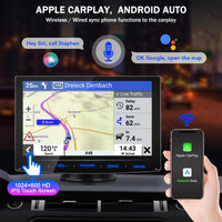 1 x RAW Customer Returns  IMPROVED URVOLAX Wireless Apple Carplay Android Auto, 7 inch HD IPS Portable Touchscreen Carplay Display, Car Play Monitor Supports Bluetooth 5.0 AUX FM GPS Navi Airplay Mirror Link 12-24V - RRP €153.08