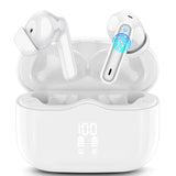 1 x RAW Customer Returns xinwld Bluetooth Headphones, Headphones Wireless Bluetooth 5.3 In Ear Headphones with 4 ENC Noise Cancelling Mic, Wireless Headphones Deep Bass Wireless Earbuds 40Hrs, IP7 Waterproof Earbuds, White - RRP €23.76