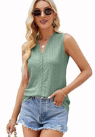 1 x RAW Customer Returns TrendiMax Women s Sleeveless Tank Top Lace V Neck Summer Blouse Tops Casual Tops Tank Top M, Olive Green  - RRP €23.18