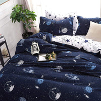 1 x RAW Customer Returns Omela bed linen planets 135x200 children boys stars space universe blue white reversible motif children s bed linen set, 2 pieces, duvet cover and pillowcase 80x80 cm zipper - RRP €27.22