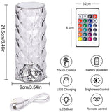 2 x RAW Customer Returns LED table lamp made of crystal, 2 crystal diamond lamps, crystal lamp, acrylic diamond bedside lamp 16 colors 4 modes with remote control, RGB color changing night light, USB rechargeable acrylic table lamp - RRP €44.36