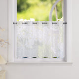 1 x RAW Customer Returns Yujiao Mao Branches Semi-transparent Window Curtains Country House Kitchen Curtain Bistro Curtain White with Eyelets HxW 60x120cm - RRP €19.15