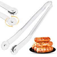 50 x Brand New BBQ Grill Tongs Rotatable, Sausage Turning Tongs for Cooking, Grill Tongs Stainless Steel, BBQ Sausage Turning Tongs, Turning Tongs Grill, Grill Tongs with Wheel, Rotating Grill Tongs - RRP €644.5