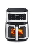 1 x RAW Customer Returns 5L air fryer with viewing window, hot air fryer with fast air circulation, 8-in-1 compact air fryer with one-touch control, digital display made of tempered glass, quiet, 1200W - RRP €70.58