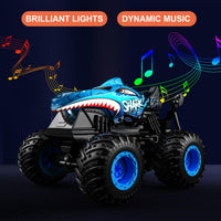 1 x RAW Customer Returns ACAMMZAR Remote Control Car, 2.4GHz 20 km h Remote Controlled RC Monster Truck with 2 Batteries 60 Mins , RC Stunt Toy Car Spray Music, for 6 7 8 9 10 Years Old Children Adults, Red - RRP €34.51