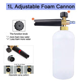 1 x RAW Customer Returns High Pressure Washer Foam Cannon, 1L Adjustable Foam Lance 1 4 Quick Release Foam Nozzle Soap Dispenser Jet Wash Foam Bottle with 5 Colors Spray Nozzles Tips for Car High Pressure Washer Gun - RRP €22.5