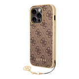 1 x RAW Customer Returns Guess GUHCP14LGF4GBR case for iPhone 14 Pro 6, 1 brown-Brown hardcase 4G Charms Collection, black - RRP €28.49