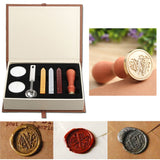 1 x RAW Customer Returns PUQU Sealing Wax Set, Vintage Initial Letters Alphabet Sealing Stamp Wax Kit Gift Box W  - RRP €8.98