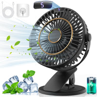 1 x RAW Customer Returns Multper USB Desk Fan, Upgraded LCD Display, Mini Fan with 5 Speeds, 720 Rotatable, Rechargeable, Quiet Table Fan - RRP €14.75