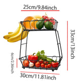 3 x Brand New Ctpeng 2 Tier Fruit Basket, Removable Fruit Etagere Metal Black, Kitchen Modern Fruit Bowl Fruit Holder Storage for Bread, Snacks, Vegetables - RRP €72.0