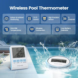 1 x RAW Customer Returns Pool Thermometer, Wireless Floating Pool Thermometer, Floating Pool Thermometer IP67 Waterproof with Indoor Temperature Humidity Monitoring for Swimming Pools, Bathtubs, Fish Tanks, Teic - RRP €40.33