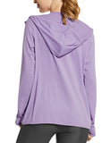 1 x RAW Customer Returns BALEAF Women s UV SPF UPF 50 Shirt with Hood Sun Protection Long Sleeve Shirt Hooded Jacket with Zip Sun Hoodie with Thumb Hole Purple S - RRP €27.22